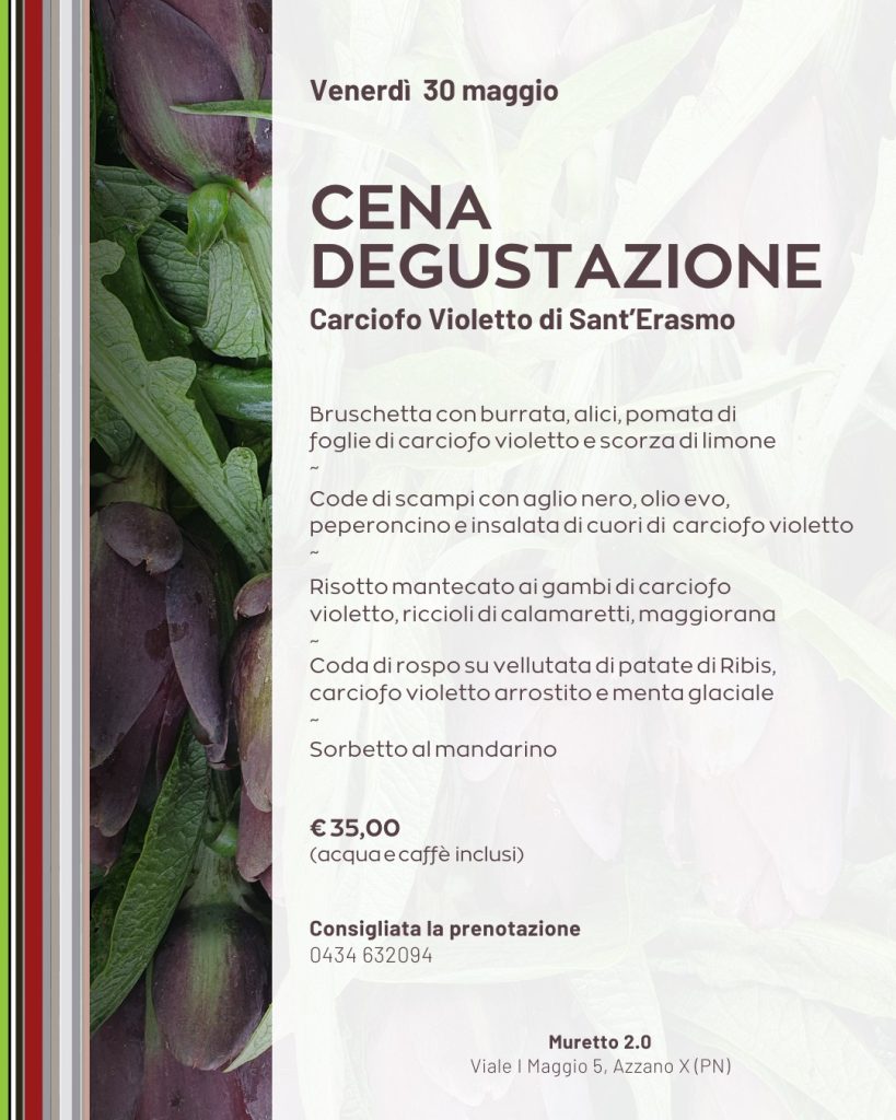 Cena degustazione carciofo violetto di Sapori di Sant'Erasmo