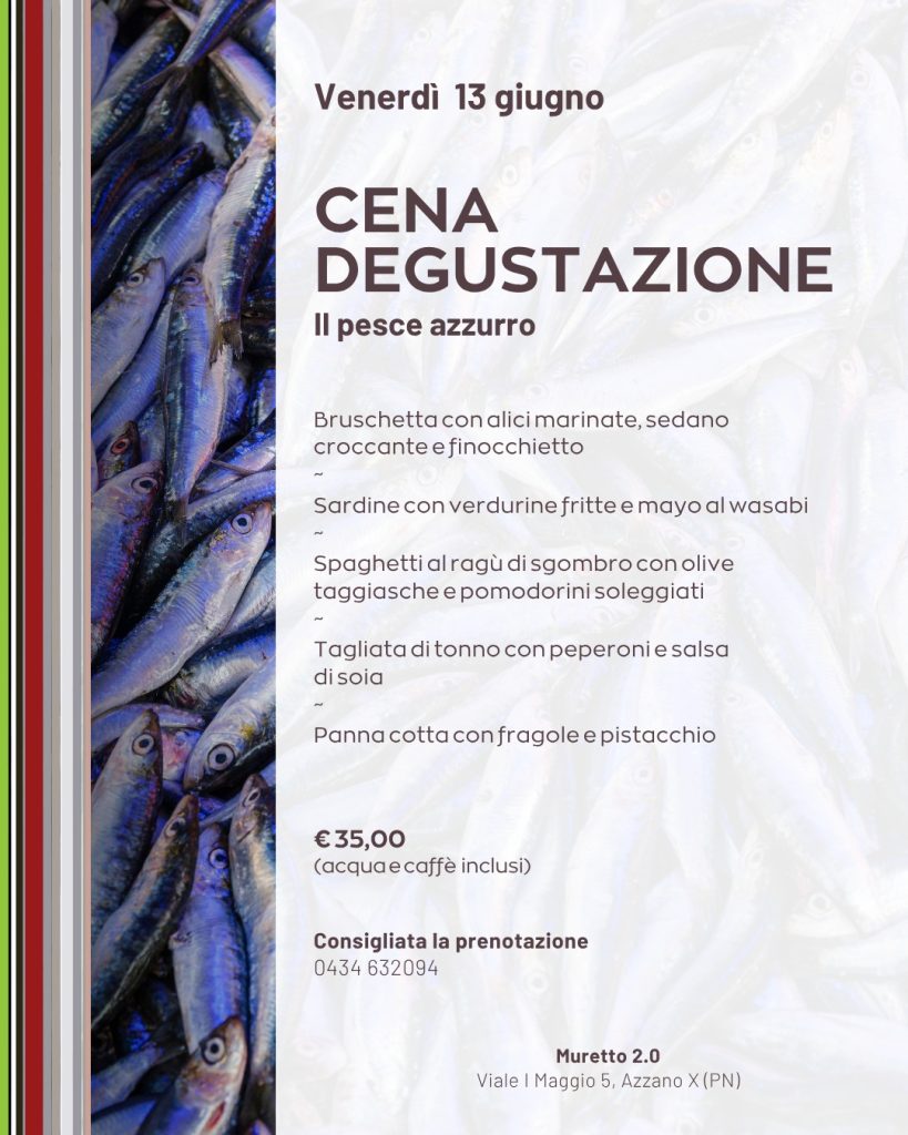 Cena degustazione il pesce azzurro