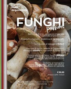 Evento Muretto 2.0 Azzano Decimo Cena degustazione funghi