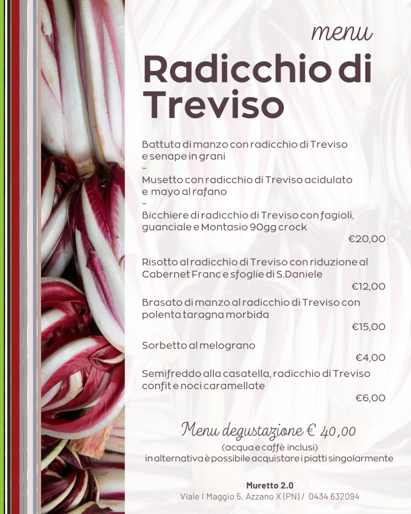 Menu degustazione Radicchio di Trevismo